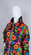 Bluza damska rozpinana z kapturem NOEONOWE KWIATY