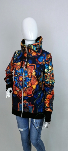 Bluza damska z kapturem rozpinana MANDALA