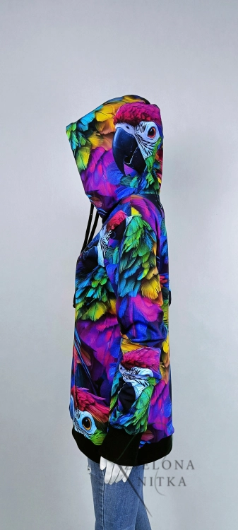 Bluza damska rozpinana z kapturem PAPUGI