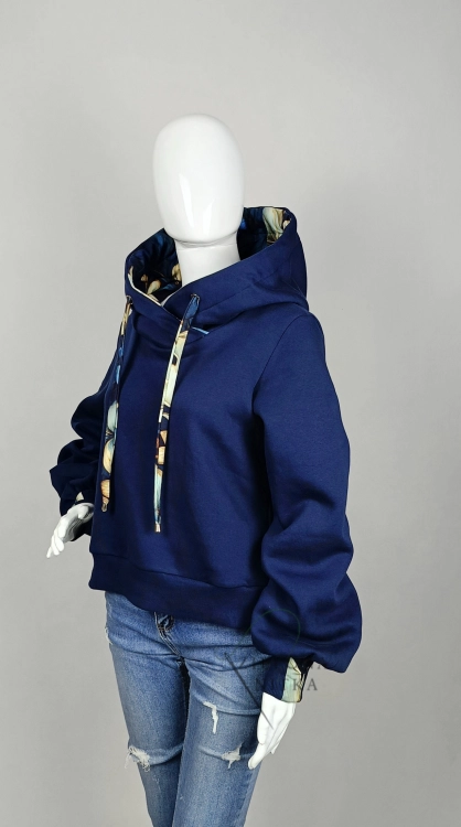 Bluza damska z kapturem SELIN GRANATOWA