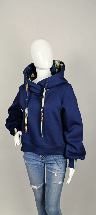 Bluza damska z kapturem SELIN GRANATOWA