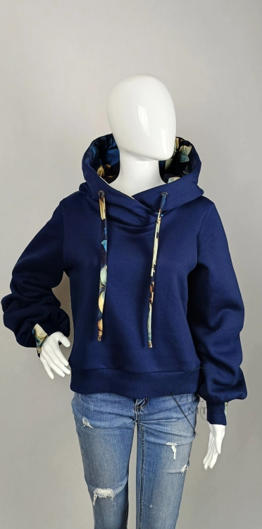 Bluza damska z kapturem SELIN GRANATOWA