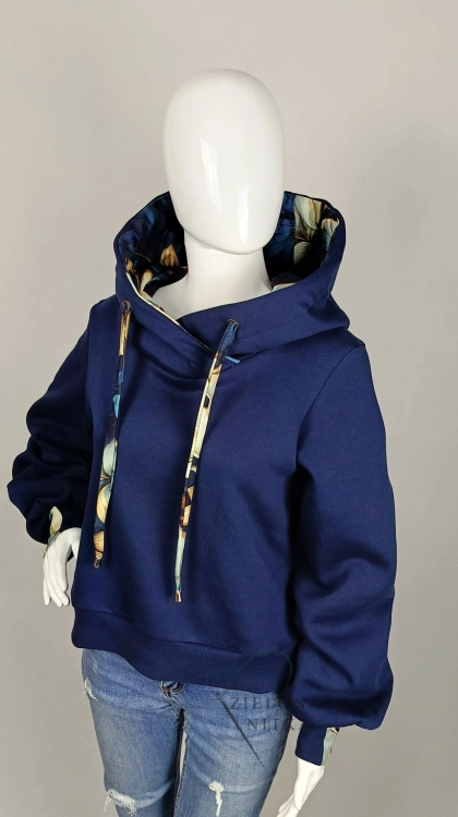 Bluza damska z kapturem SELIN GRANATOWA