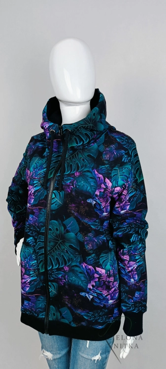 Bluza damska rozpinana z kapturem DŻUNGLA