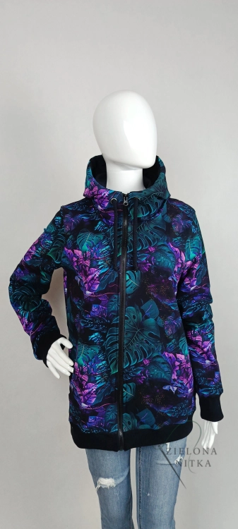 Bluza damska rozpinana z kapturem DŻUNGLA