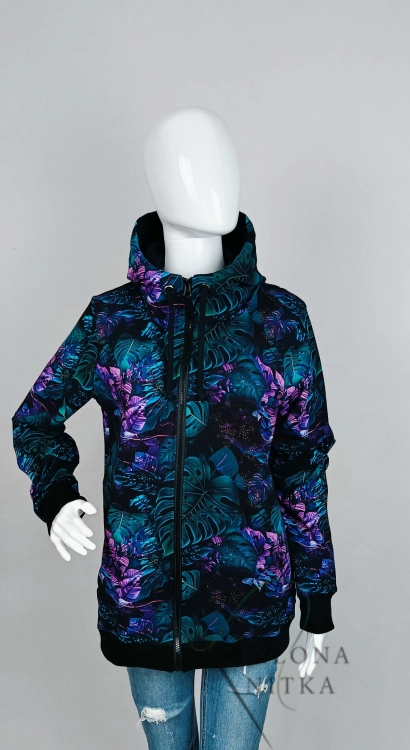 Bluza damska rozpinana z kapturem DŻUNGLA