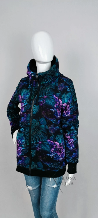 Bluza damska rozpinana z kapturem DŻUNGLA