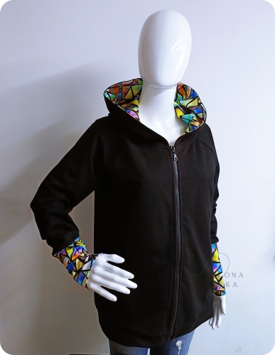 Bluza damska z kapturem czarna rozm S