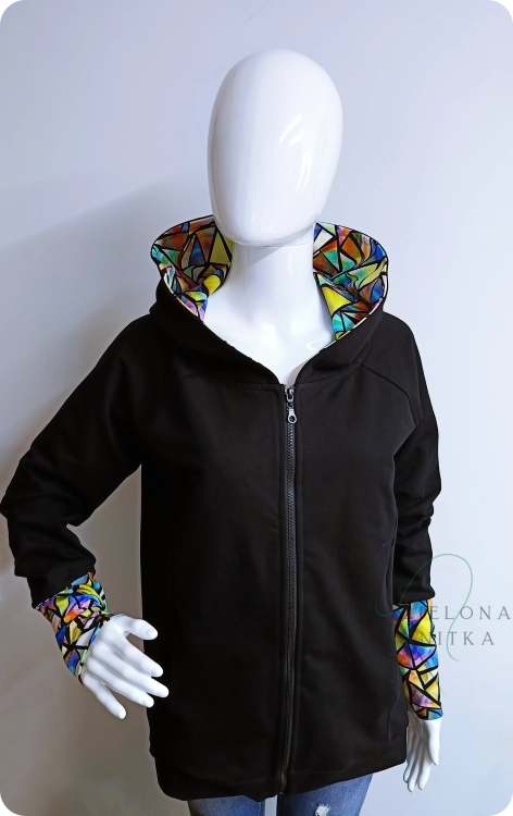 Bluza damska z kapturem czarna rozm S