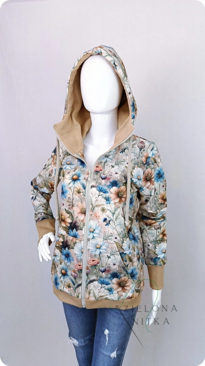 Bluza damska rozpinana z kapturem MARZENIE