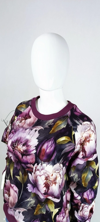 Bluza damska NURI FIOLETOWE PIWONIE
