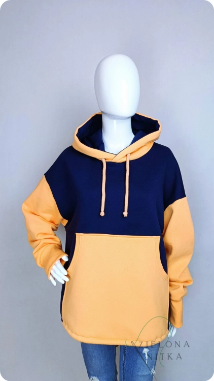 Bluza Damska z kapturem ELEMENT granatowo pomarańczowa