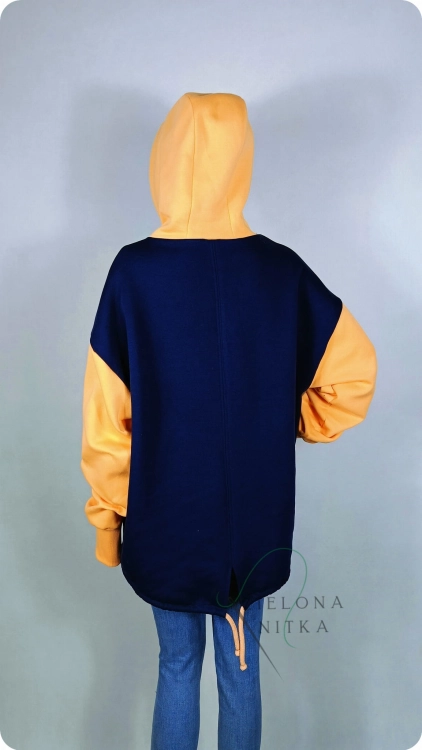 Bluza Damska z kapturem ELEMENT granatowo pomarańczowa