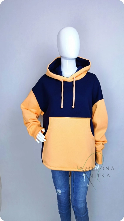 Bluza Damska z kapturem ELEMENT granatowo pomarańczowa