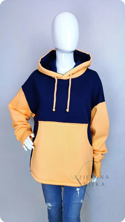 Bluza Damska z kapturem ELEMENT granatowo pomarańczowa