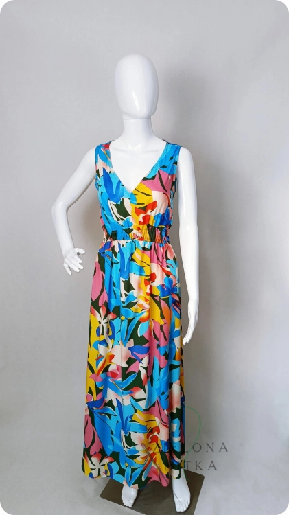 Sukienka damska letnia SUNNY PASELOWE LIŚCIE