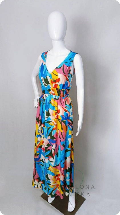 Sukienka damska letnia SUNNY PASELOWE LIŚCIE