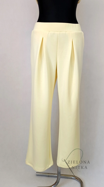 Spodnie damskie dzianina masełko BANANOWE