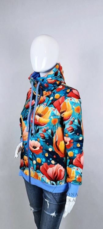 Bluza damska rozpinana z kapturem NIEBIAŚKI OGRÓD