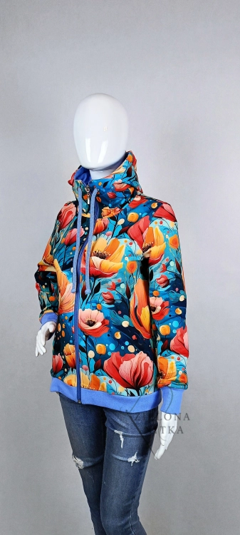 Bluza damska rozpinana z kapturem NIEBIAŚKI OGRÓD