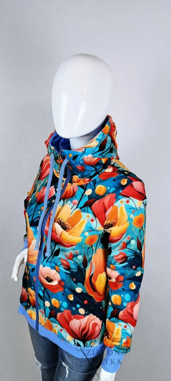 Bluza damska rozpinana z kapturem NIEBIAŚKI OGRÓD