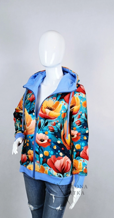 Bluza damska rozpinana z kapturem NIEBIAŚKI OGRÓD