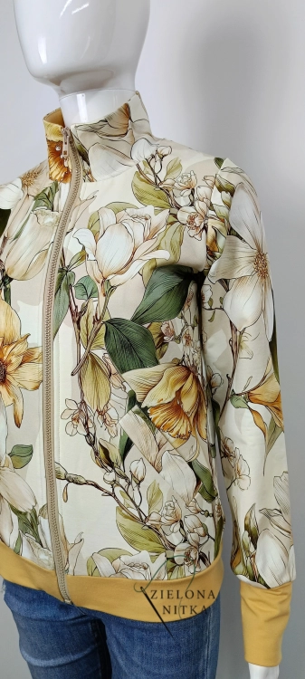 Bluza damska na zamek ze stójką OGRÓD