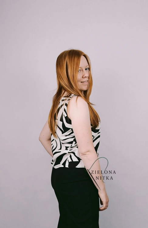 Bluzka damska LIVI MONSTERA CZARNA /len