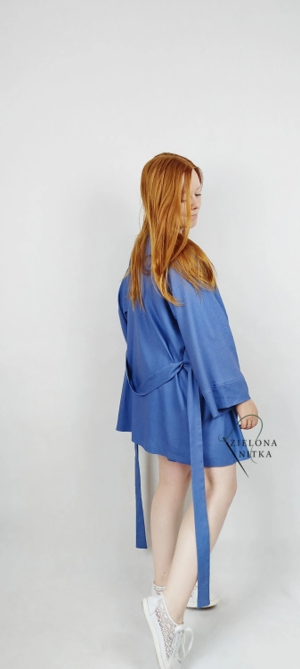 Kimono damskie lniane kolor jeans
