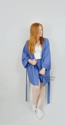 Kimono damskie lniane kolor jeans