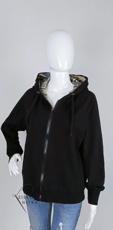 Bluza damska NURI CZARNA NA ZAMEK